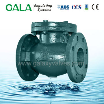 Flanged wafer type rubber seat marine swing check valve